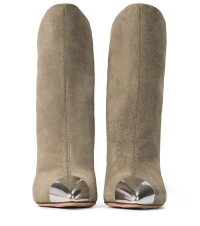 Shop Isabel Marant Lapee Suede Ankle Boots In Grey