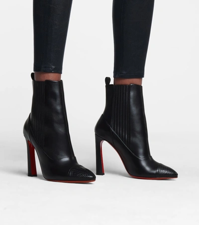 Shop Christian Louboutin Me In The '90s 100 Leather Ankle Boots In Black