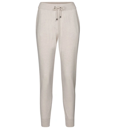 Shop Brunello Cucinelli Wool, Cashmere And Silk Trackpants In Beige