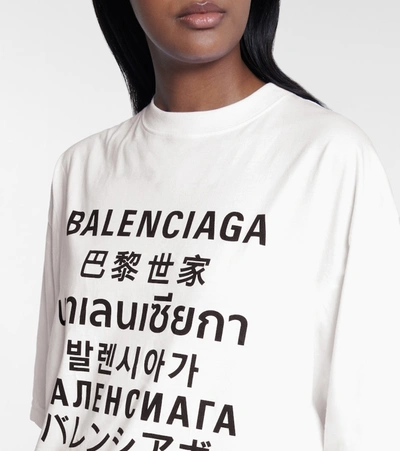 Balenciaga Logo T, shirt - Laufendes Männchen Bedrucktes langärmliges Shirt  in Weiß
