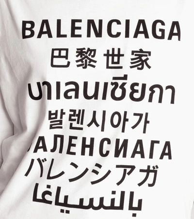 Shop Balenciaga Logo Oversized T-shirt In White