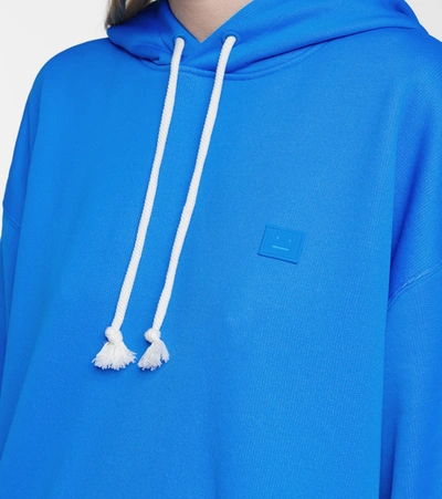 Shop Acne Studios Cotton-blend Jersey Hoodie In Blue