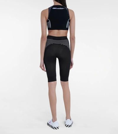 Shop Off-white High-rise Stretch-jersey Shorts In Black