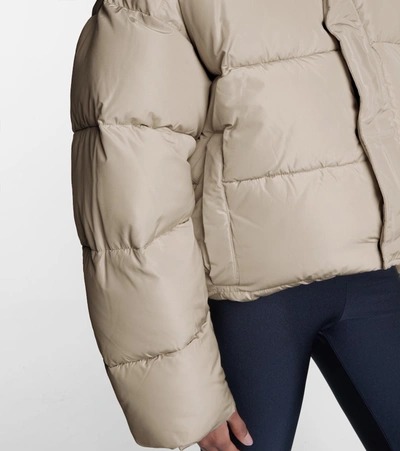 Balenciaga Bb Oversized Cropped Hooded Quilted Shell Jacket In Neutrals