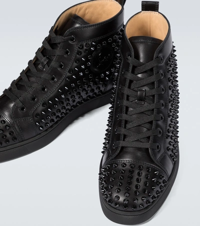 Shop Christian Louboutin Louis Spikes Sneakers In Black
