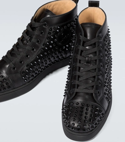Christian Louboutin Louis Spikes Riveted Casual Sports Shoes In Black