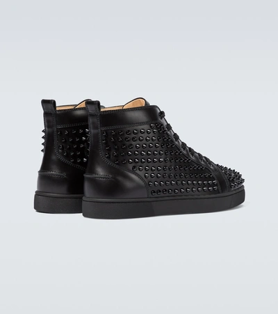 Christian Louboutin Louis Spikes Riveted Casual Sports Shoes In Black
