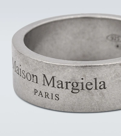 Shop Maison Margiela Sterling Silver Logo Ring