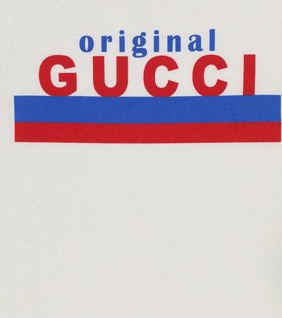 Shop Gucci Logo Cotton Jersey T-shirt In White