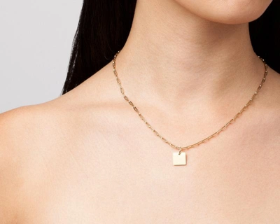Shop Aurate Aurator Small Square Pendant In Gold/ White