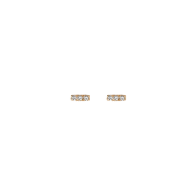 Shop Aurate Mini White Diamond Bar Earring In Gold/ Pink
