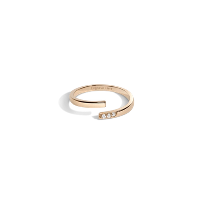 Shop Aurate Mini Wraparound Ring With Black Diamonds In Gold/ White