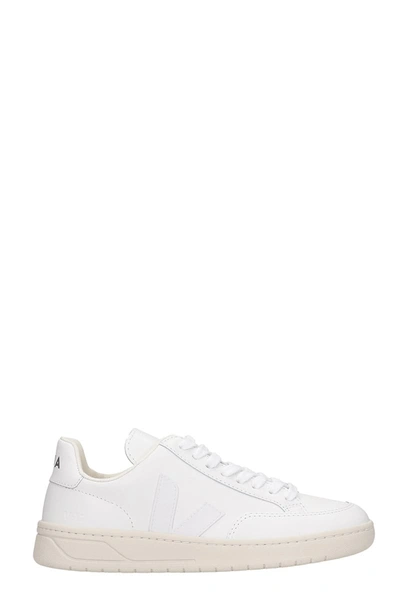 Shop Veja V-12 Sneakers In White Leather