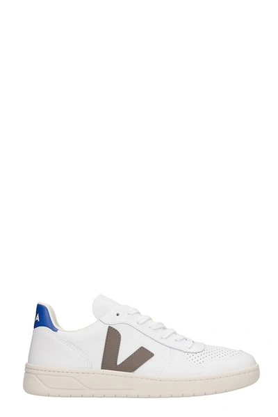 Shop Veja V-10 Sneakers In White Leather