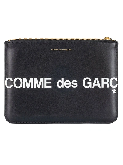 Shop Comme Des Garçons Shirt Logo Print Wallet In Black