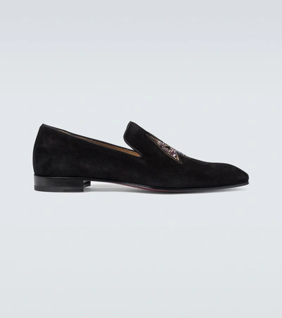 Shop Christian Louboutin Dandelion Suede Loafers In Black