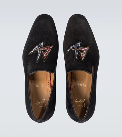 Shop Christian Louboutin Dandelion Suede Loafers In Black