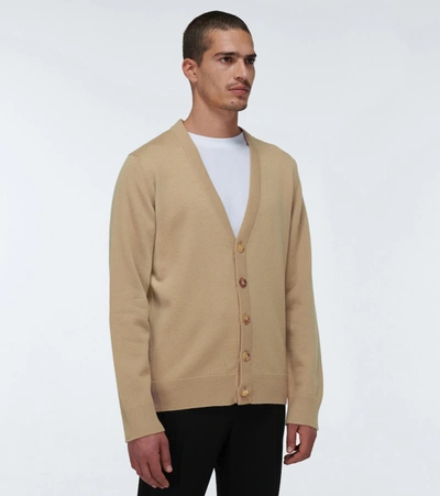 Shop Bottega Veneta Cashmere V-neck Cardigan In Beige