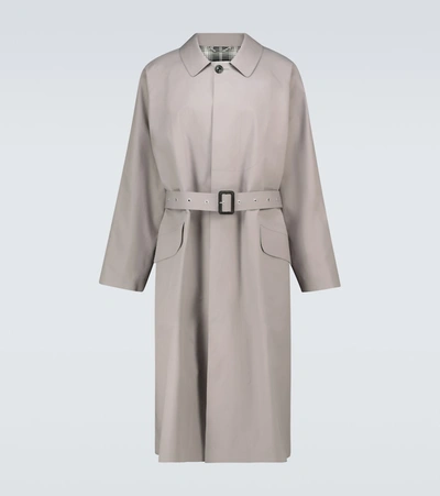 Shop Maison Margiela Cotton Gabardine Trench Coat In Grey