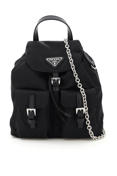 Shop Prada Crossbody Backpack Mini Bag In Nero (black)