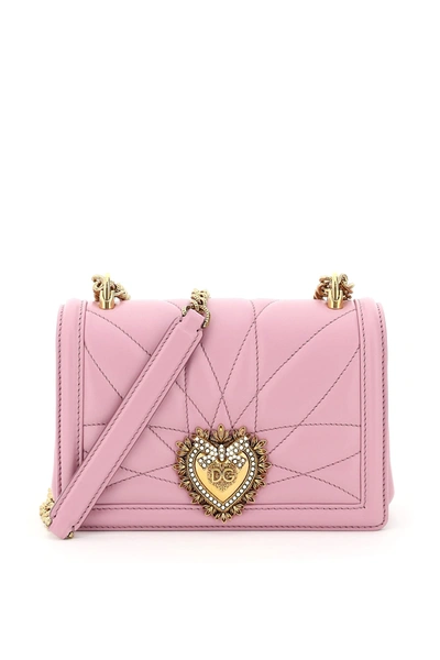 Shop Dolce & Gabbana Devotion Crossbody Mini Bag In Rosa (pink)