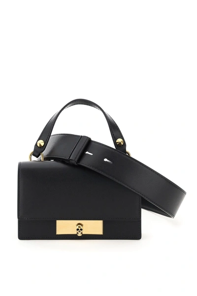 Shop Alexander Mcqueen Skull Lock Mini Bag In Black (black)