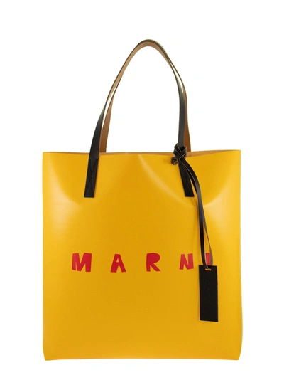 Shop Marni Logo In Yellow/beige