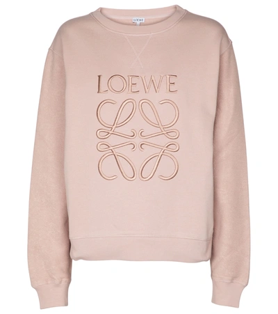 Shop Loewe Anagram Cotton Sweatshirt In Pink