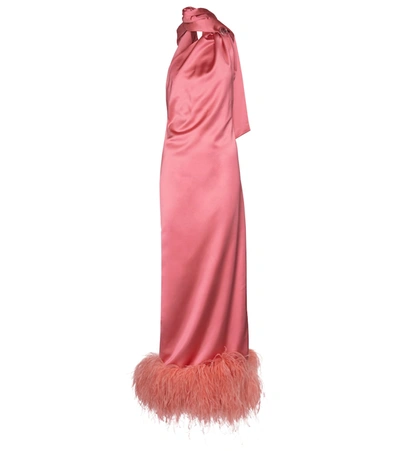 Attico pink feather clearance dress