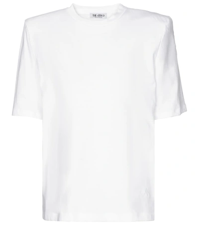 Shop Attico Bella Cotton Jersey T-shirt In White