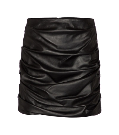 Shop Dolce & Gabbana Leather Miniskirt In Black