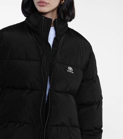 Shop Balenciaga C-shape Puffer Micro-faille Jacket In Black