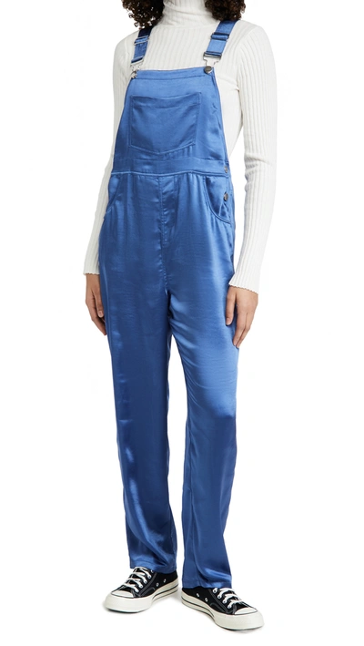 Shop Weworewhat Basic Sateen Overalls In Blue