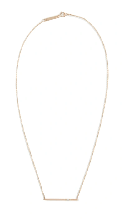 Shop Zoë Chicco 14k Gold Thin Straight Bar Necklace In Yellow Gold