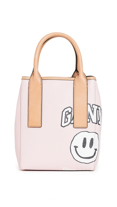 Shop Ganni Logo Bucket Bag In Pale Lilac
