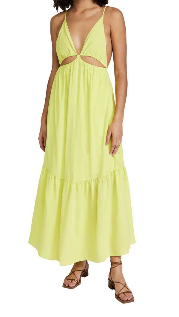 Forte Forte halterneck tiered maxi dress - Yellow