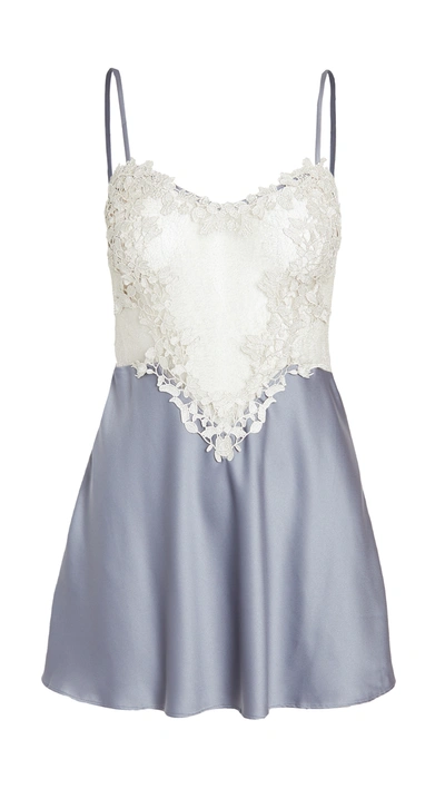 Shop Flora Nikrooz Showstopper Charmeuse Chemise With Lace In Storm