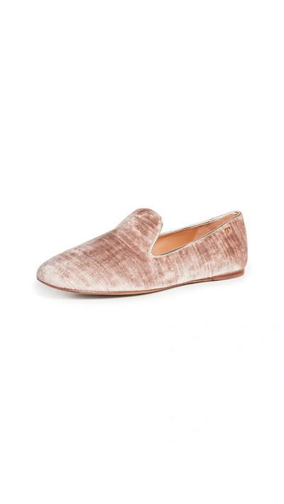Shop Tory Burch 5mm Smoking Slippers In Mauve/spark Gold