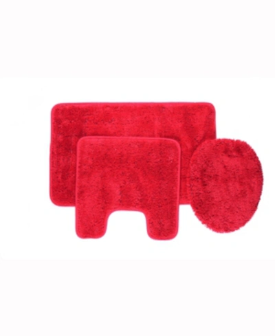 Shop Popular Bath 3-pc. Florence Rug Set In Red