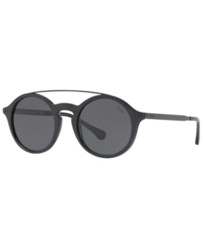Shop Polo Ralph Lauren Sunglasses, Ph4122 49 In Shiny Black/dark Gray