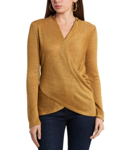Shop 1.state Draped Cross-front Top In Emblem Gold