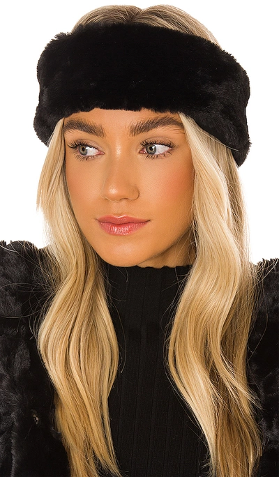 Shop Apparis Eleni Faux Fur Headband In Noir