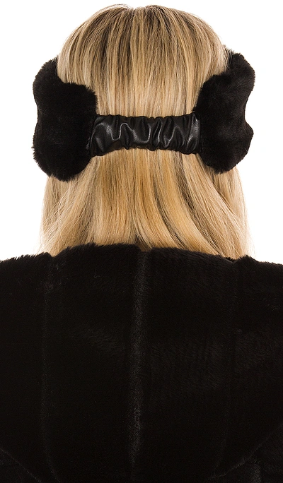 Shop Apparis Eleni Faux Fur Headband In Noir