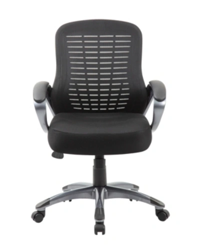 Boss Office Products Ribbed High Back Mesh Chair In Black