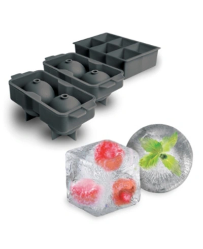 Shop Tovolo Elements Jumbo/sphere Ice Set In Charcoal