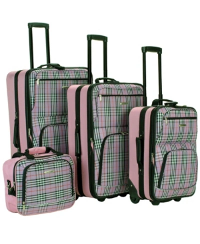 Shop Rockland 4-pc. Softside Luggage Set In Pink Plaid