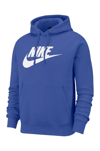 Shop Nike Club Fleece Drawstring Hoodie In Astrbl/astrbl