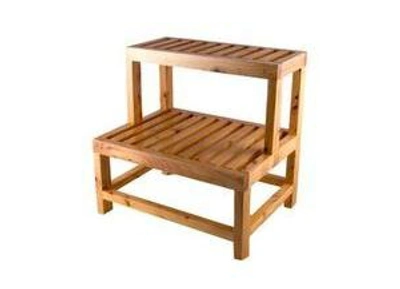 Shop Alfi Brand 20" Double Wooden Stepping Stool Multi-purpose Accessory In Brown