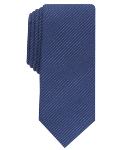 Shop Alfani Men's Slim Stripe Tie, Created For Macy's In Navy