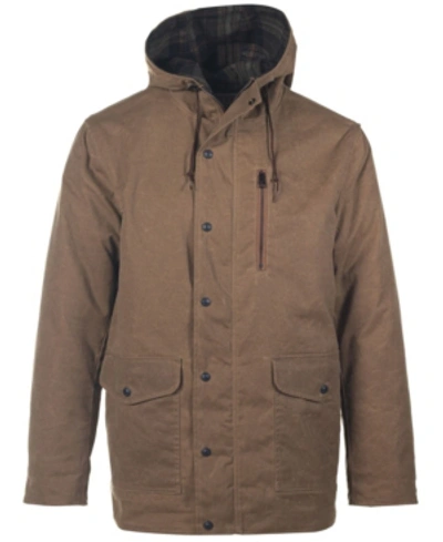 Shop Schott Men's Waxed Cotton Hooded Parka In Light Brown